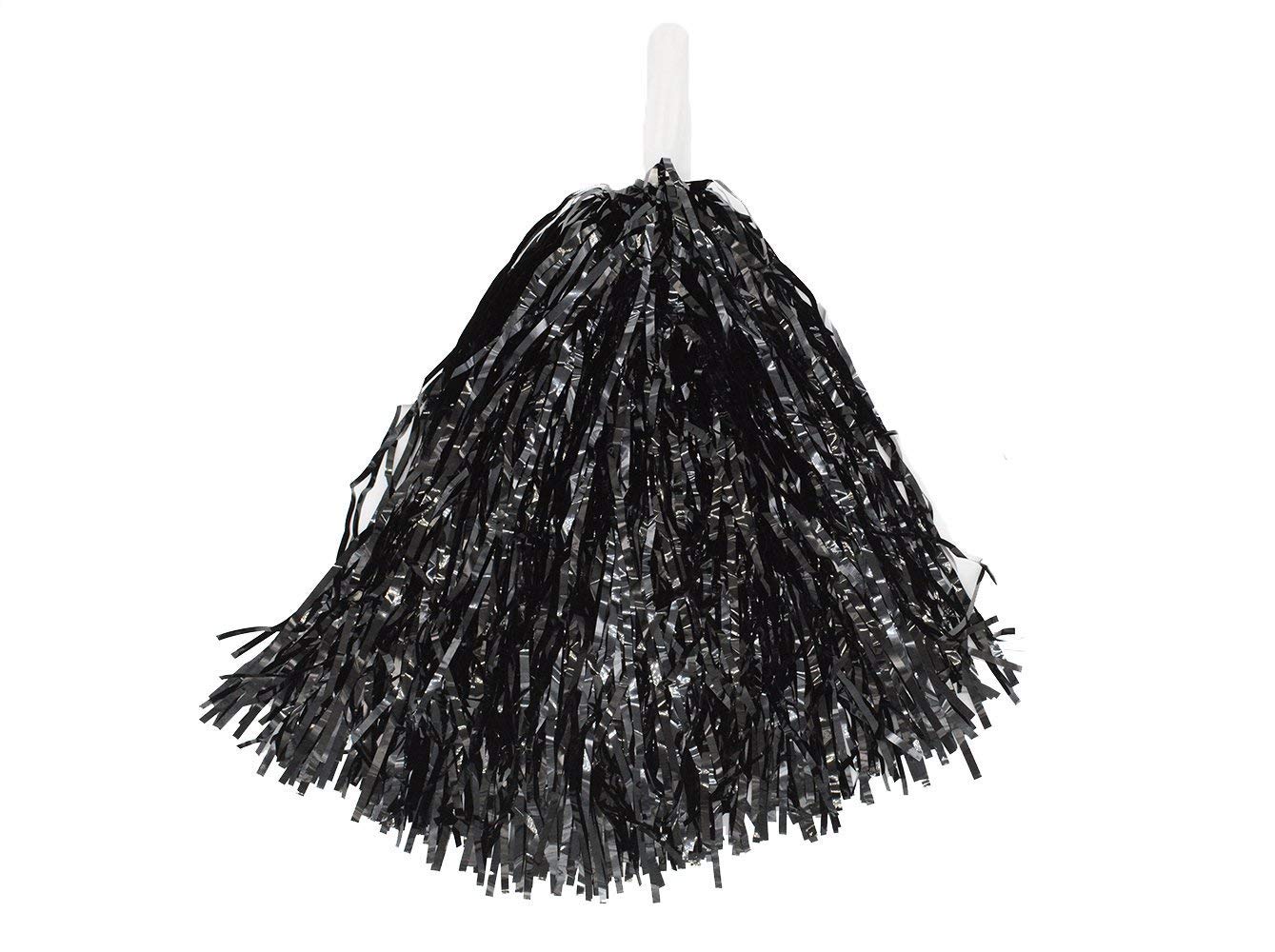 HOSTK 24PCS Cheerleading Poms Squad Spirited Fun Cheering Metallic Foil Plastic Pom with Baton Handle for Dance Party Football Club Decoration