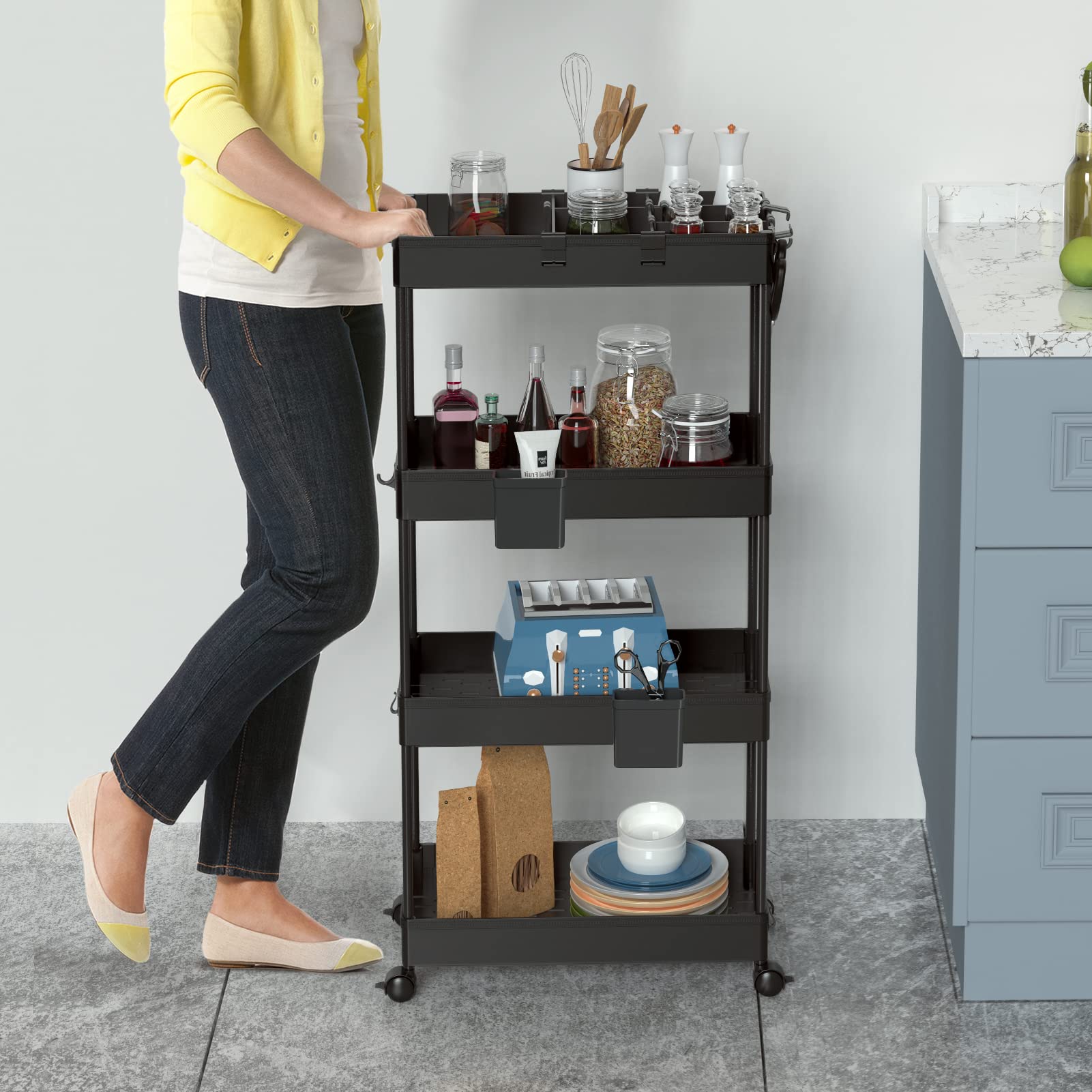 Amazon.co.jp: Spacekeeper Kitchen Wagon, Gap Storage, Slim, 8.7 Amazon.co.jp: Spacekeeper Kitchen Wagon, Gap Storage, Slim, 8.7