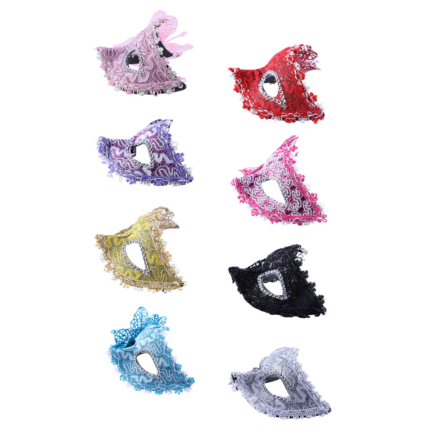 DesignerBox 8 Pieces Masquerade Masks, Half Face Mardi Gras Masquerade Mask Venetian Masks Set (Set 1), Set 2 - Image 2