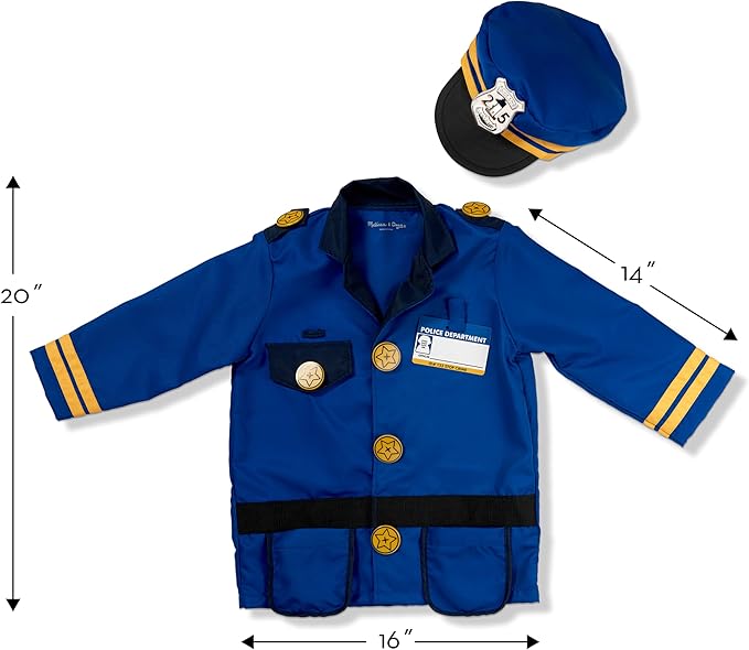 Disfraz de Oficial de Policía Melissa & Doug 8 Piezas miniatura 3