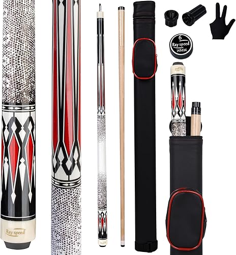 Vista 16 de Palo de billar con eje de desviación baja con estuche rígido de 19 a 20 onzas