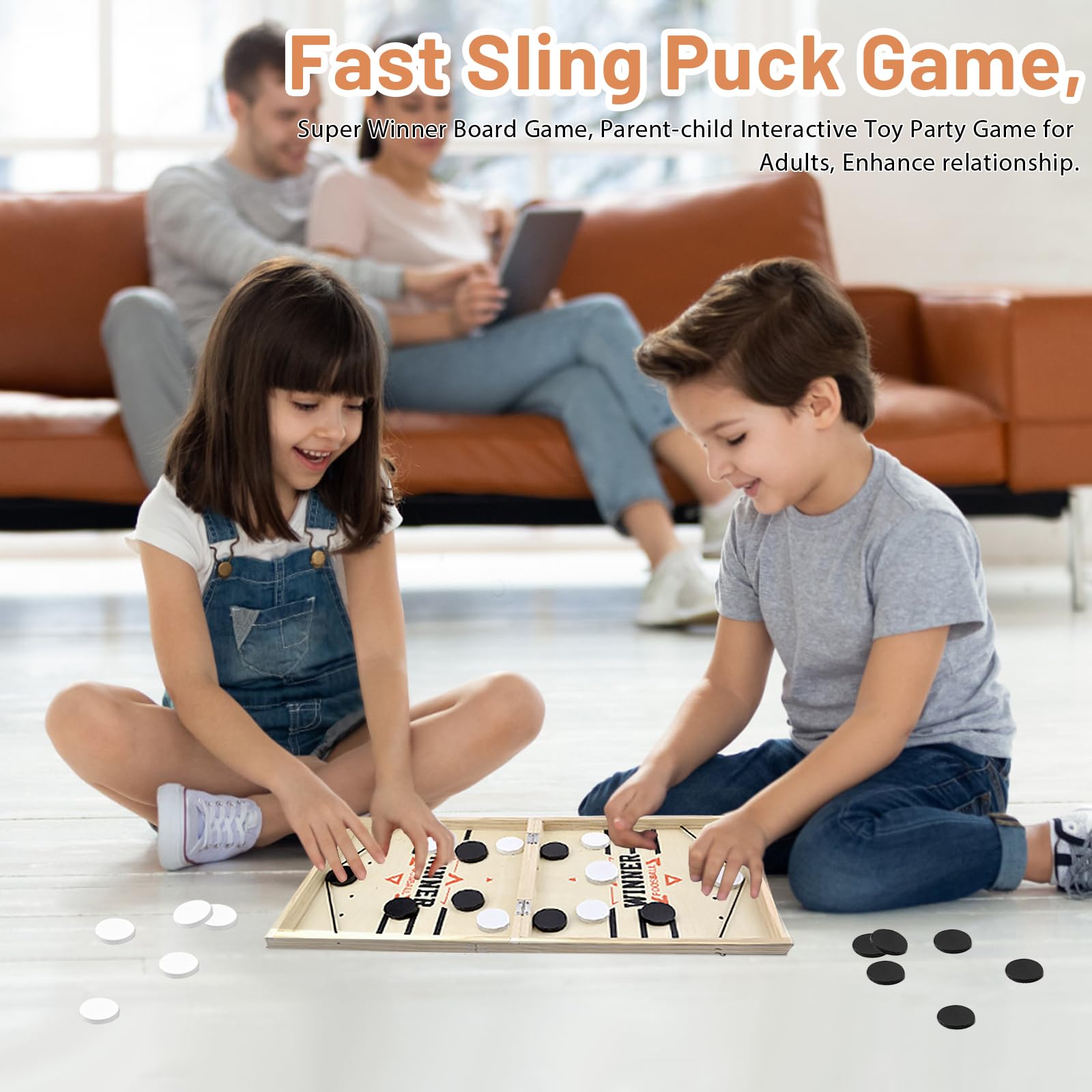 Fast Sling Puck Game, Portable Table Hockey Board Games for Adults Tabletop Slingshot Games Toys - Image 2
