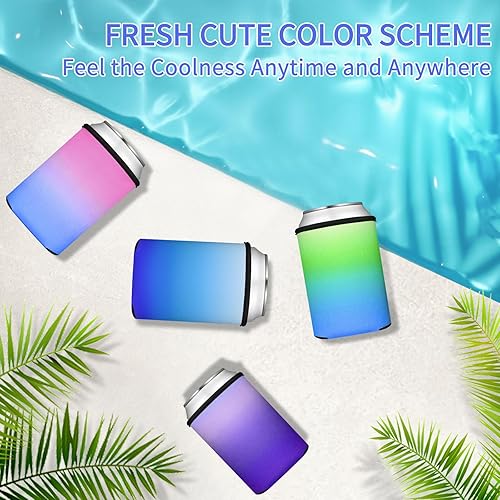 Miniatura 8 de Fundas enfriadoras de latas de cerveza, aislamiento suave y reutilizable, enfriadores de latas para cerveza y refrescos, enfriador de bebidas en