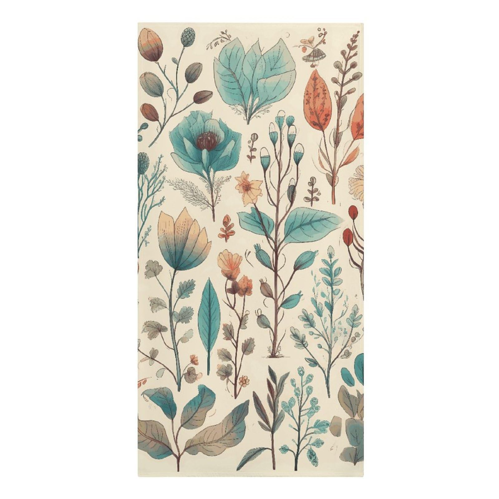 QMNLKH Flowers and Leaves Beach Towel for Women, Large Microfiber Pool Towel for Men, Absorbent Swim Towels for Home, Lightweight Bath Towels for Camping, Yoga, 30.3"x61.4"