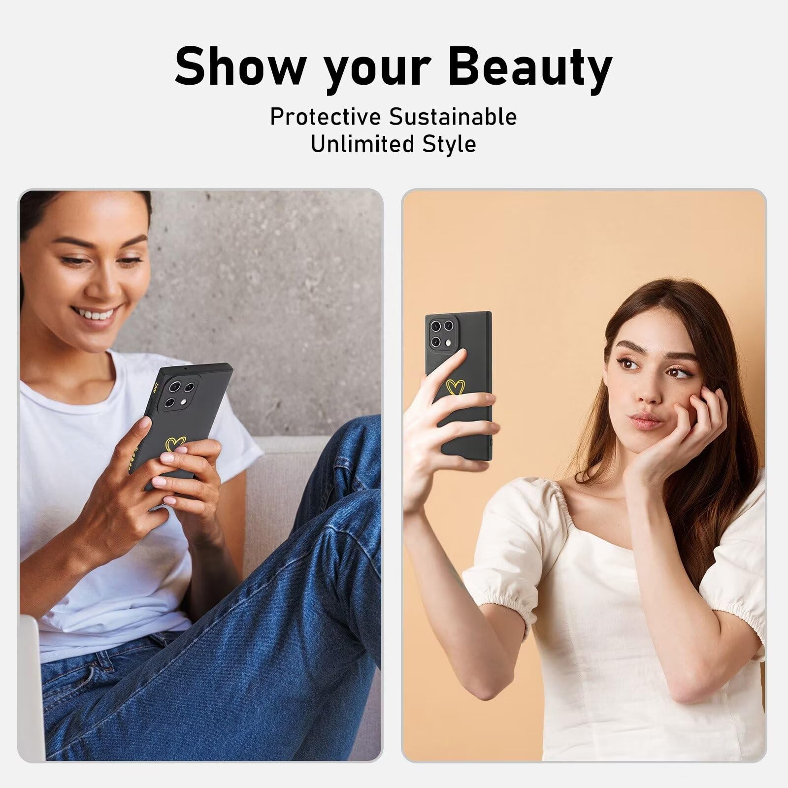 per XiaoMi RedMi Note 11T 5G / Note 11S 5G / M4 Pro 4G Oro Amore Cuore Custodia,Gold Love Heart Pattern per Donne Ragazze Antiurto Silicone TPU