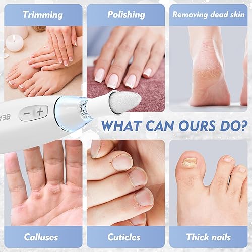 Miniatura 2 de BEAUTURAL Kit profesional de taladro de uñas, máquina eléctrica de lima de uñas con 10 accesorios y 20 bandas de lijado, herramientas de manicura y