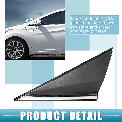 Miniatura 3 de Espejo de puerta delantera esquina guardabarros triángulo cubierta No.861903X000/861803X000 para Hyundai Elantra 2011-2014 plástico negro 1 par