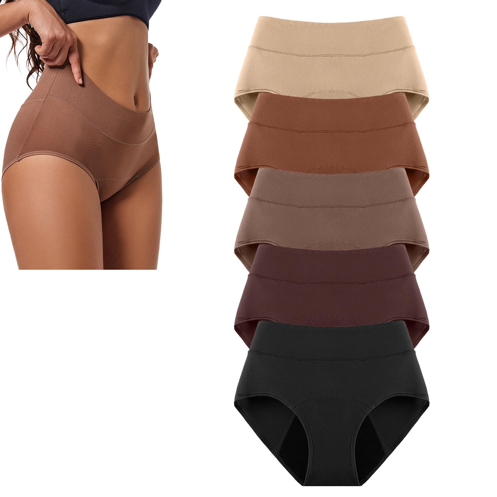 Generico Intimo Impermeabile per Donne, Slip in Cotone Lavabili e riutilizzabili, Slip protettivi per l'incontinenza