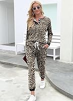 Vista 50 de Wiholl - Conjuntos de dos piezas para mujer: ropa cómoda con sudadera abotonada y pantalones deportivos con bolsillos