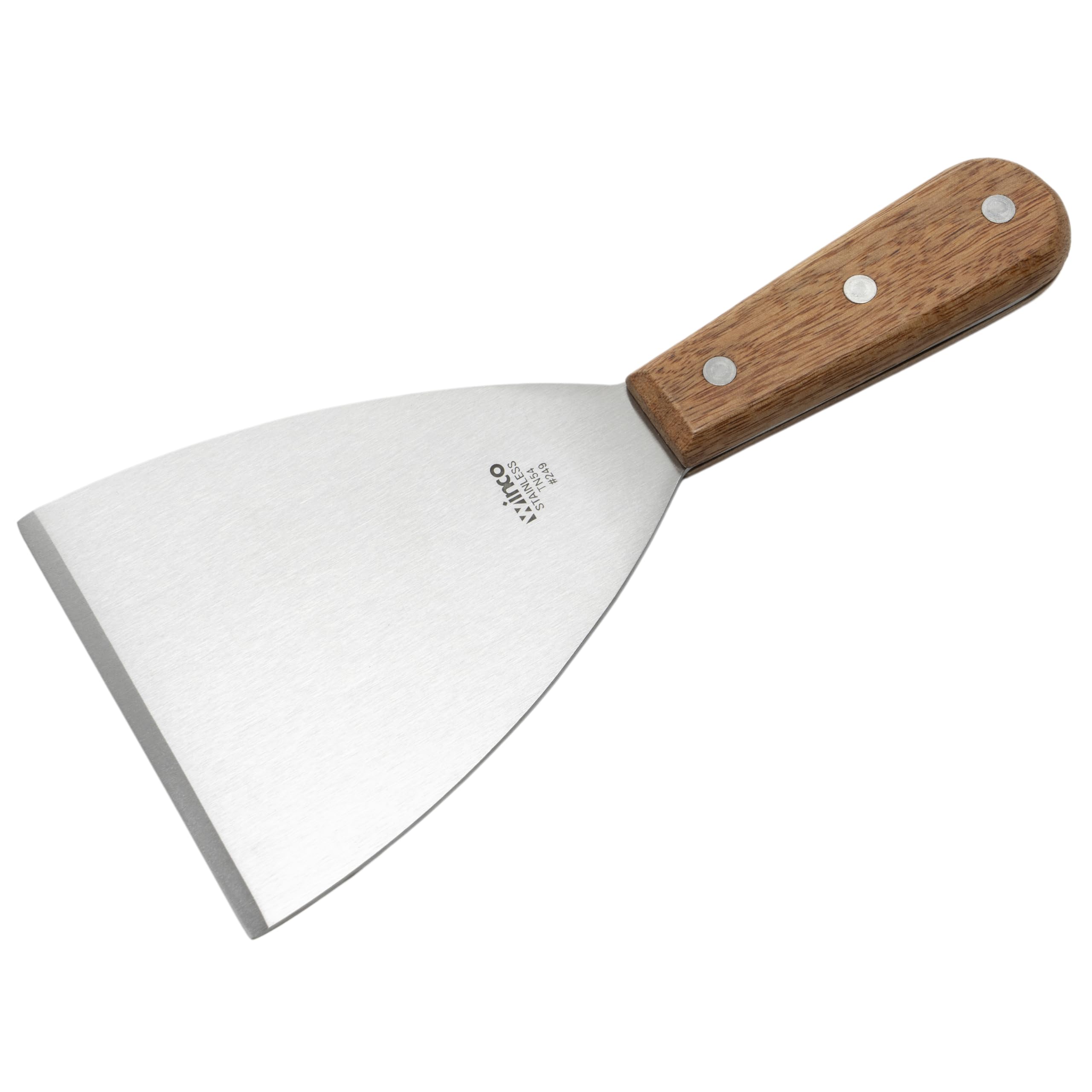 Raspador de cuchilla, 4.5 x 4 pulgadas, acero inoxidable, marrón, mediano 4