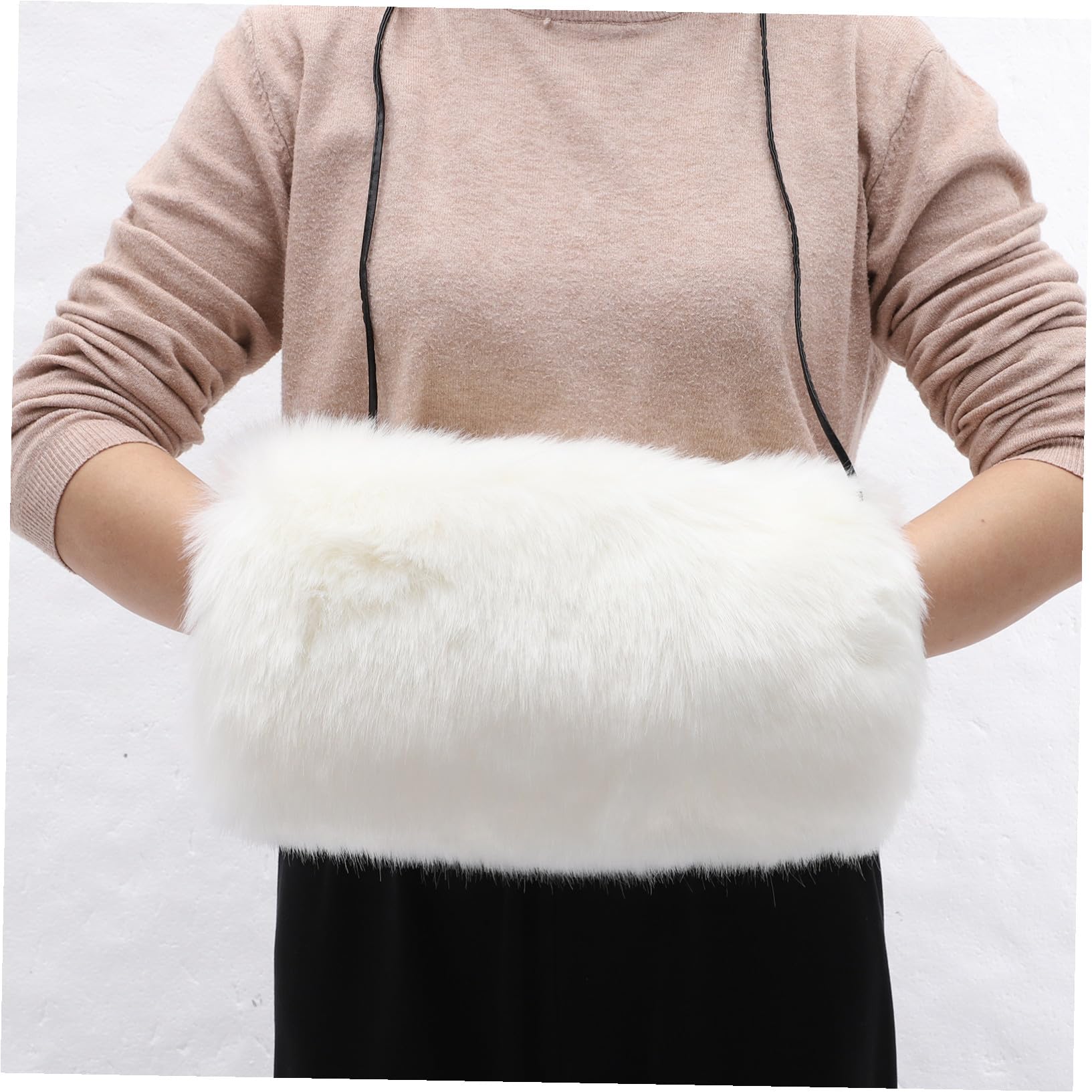 SUPVOX Manguitos Cálidos Agradable y Cómodo para Mujer de Pelo Sintético Calentador de Manos Resistente al Frío para Invierno y Uso Diario