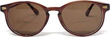 The Drama Bifocal Reading Sunglasses Sun Reader Plastic Round Style for Men and Women, Dark Brown/Tortoise with Amber + 1.75