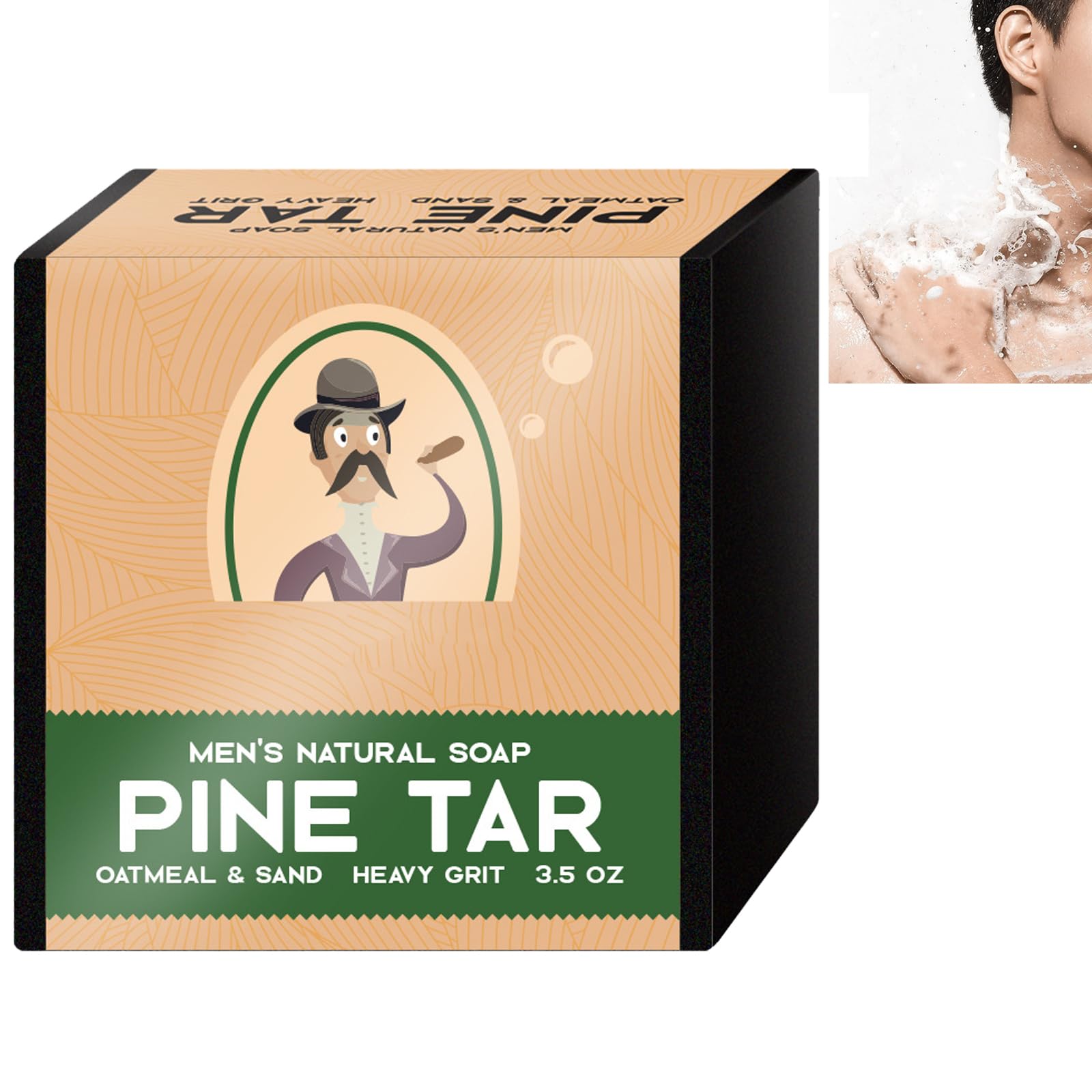 Body Soap Bar for Men,Natural Soap for Men,Men's Pine Tar Soap,Men's Soap Bars,Handmade Brightening Pine Tar Soap,Natural Soap Bar for Men,Moisturizing,Body,Face,And Hair Cleaning