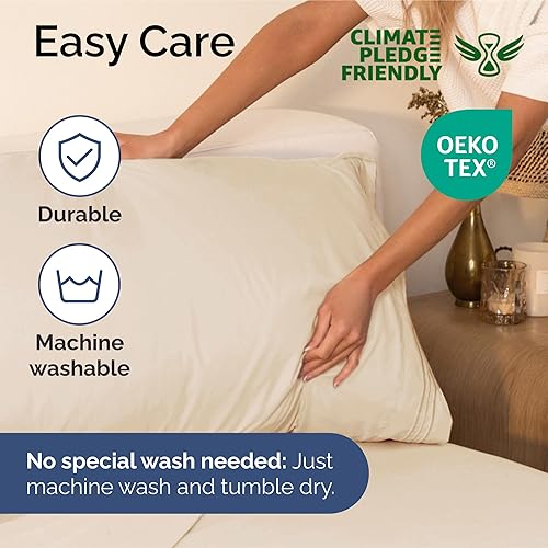Vista 1466 de Juego de sábanas de 4 piezas tamaño king, extrasuaves, transpirables y refrescantes con esquinas profundas, sábanas de fácil ajuste y sin arrugas