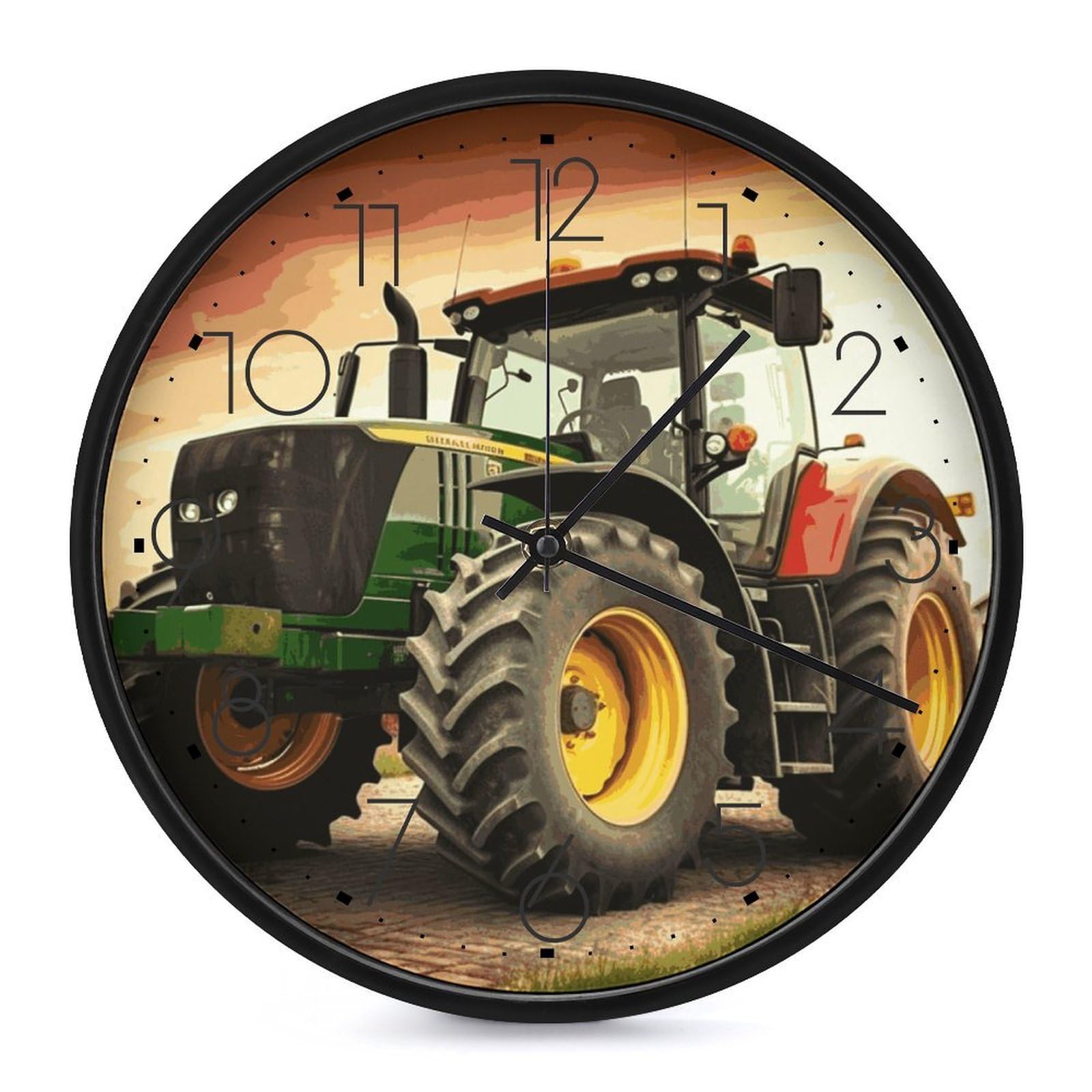 Horloge murale tracteur pour salon et cuisine au design moderne