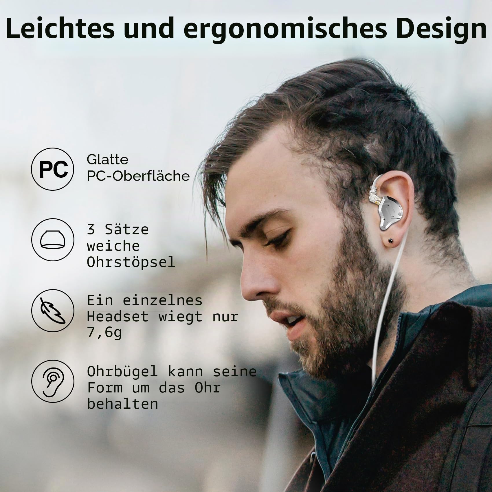 KZ ZS10 Pro In-Ear-Monitor-Kopfhörer mit Kabel, KZ HiFi-Ohrhörer mit 4 Balanced-Armature-Treibern und 1 dynamischen Treiber, professioneller IEM-Kopfhörer für Schlagzeuger und Musiker, Blau, ohne