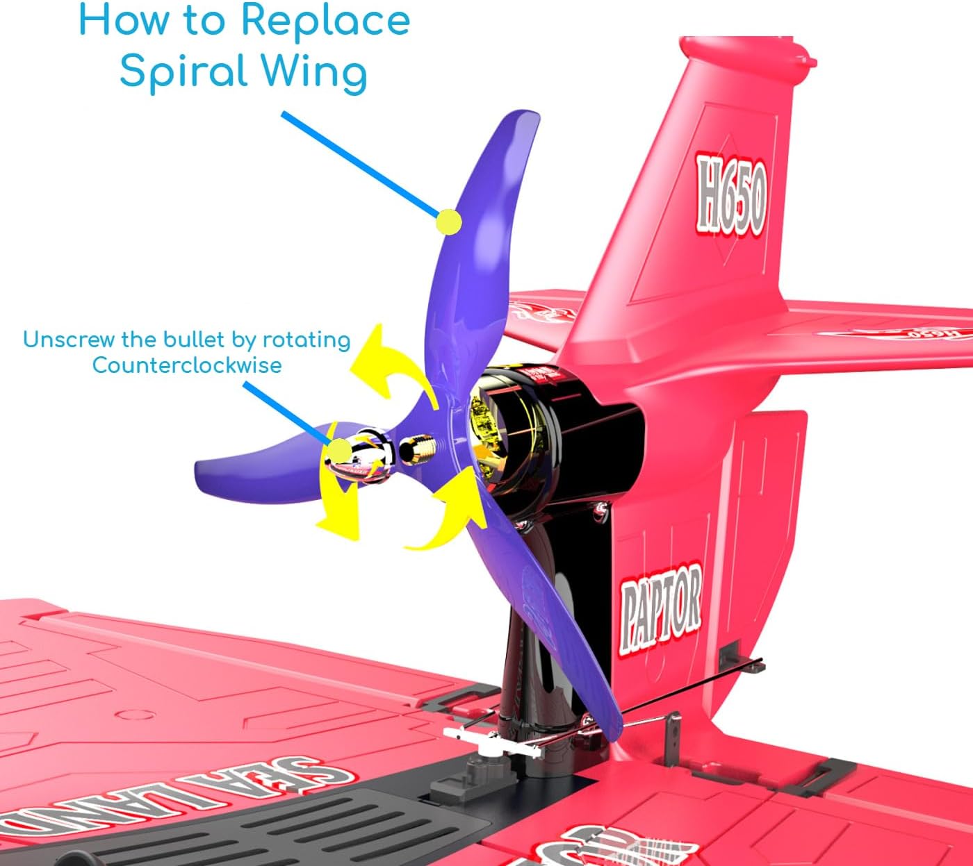 KUJOBUY Raptor H650 Sea Land Air 19 inch Wingspan 2.4GHz 6CH Smart Balance EPP RC Airplane Warbird Fighter Seaplane RTF, Sea-Land-Air RC Airplane RTF, Beginner-Friendly (Red)