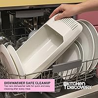 Vista 6 de Cocina de pasta para microondas, sin espera, sin ensuciar, sin pegar, cocina para pasta para microondas con tapa colador, lista en tan solo 10