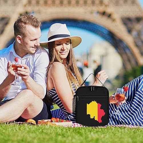 Miniatura 6 de Belgian Map Flag Insulated Lunch Bag for Women Men Reusable Lunch Box Tote Bag for Work Travel