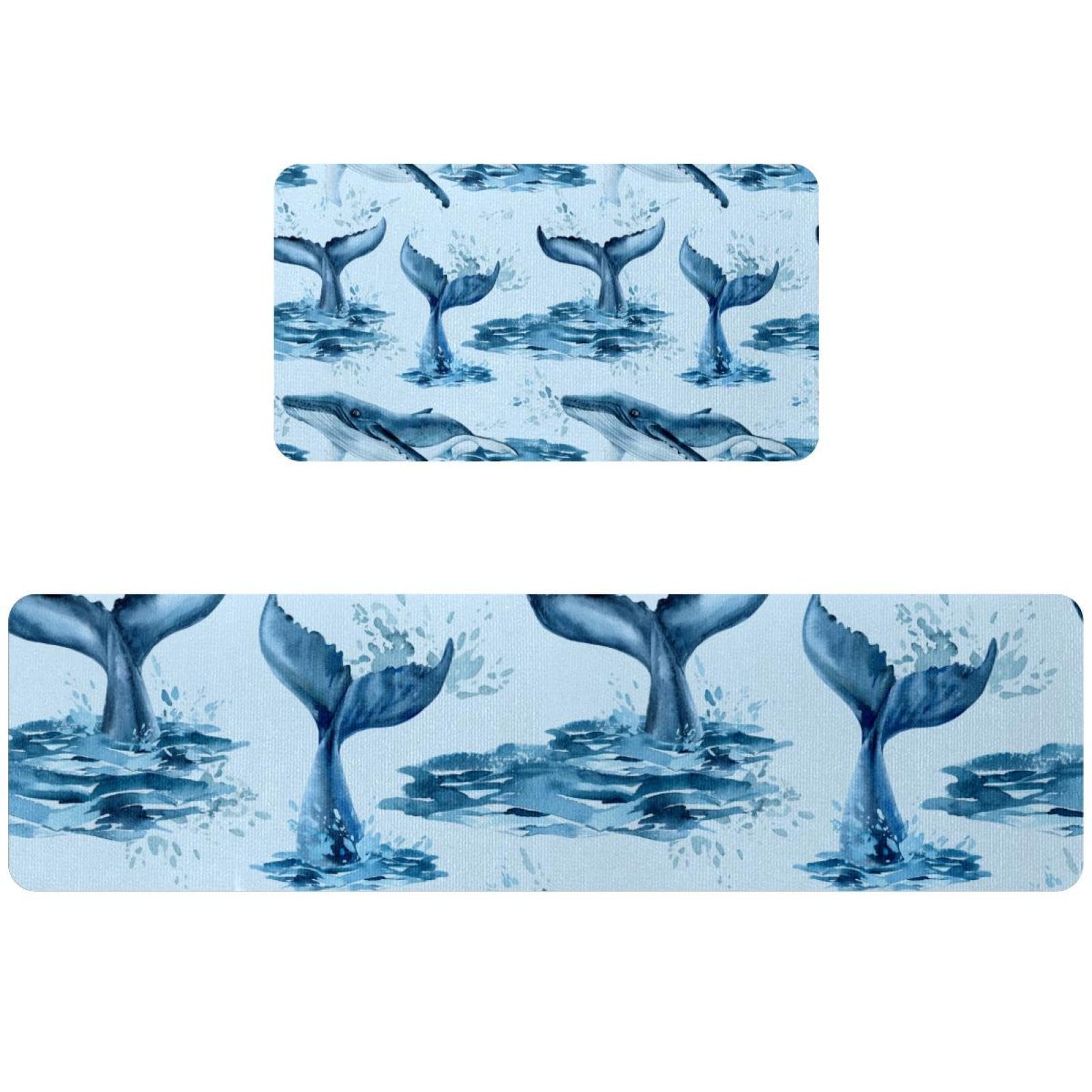 Tapis de cuisine lavables lot de 2 antidérapants motif ocean pour couloir