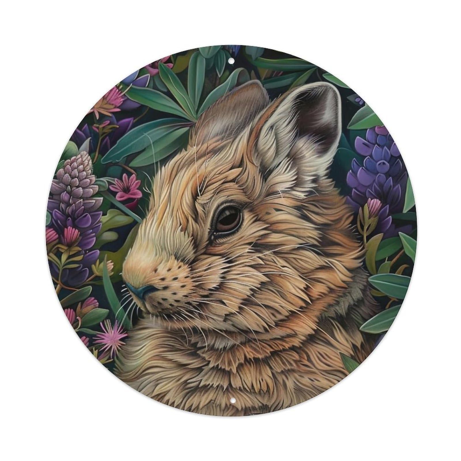 Animal Rabbit in The Grass Metal Tin Sign