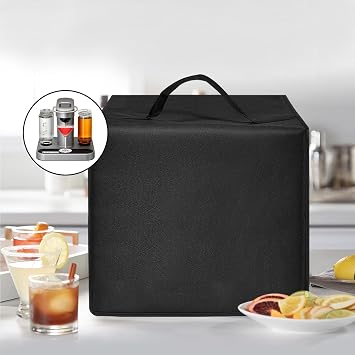 Premixed Cocktail Machine Cover Drink Maker Cover Waterproof Dustproof Nylon Lid Compatible with Bartesian Cocktail Maker 55306 and55300/Bartesian Capsules Machine (Black)