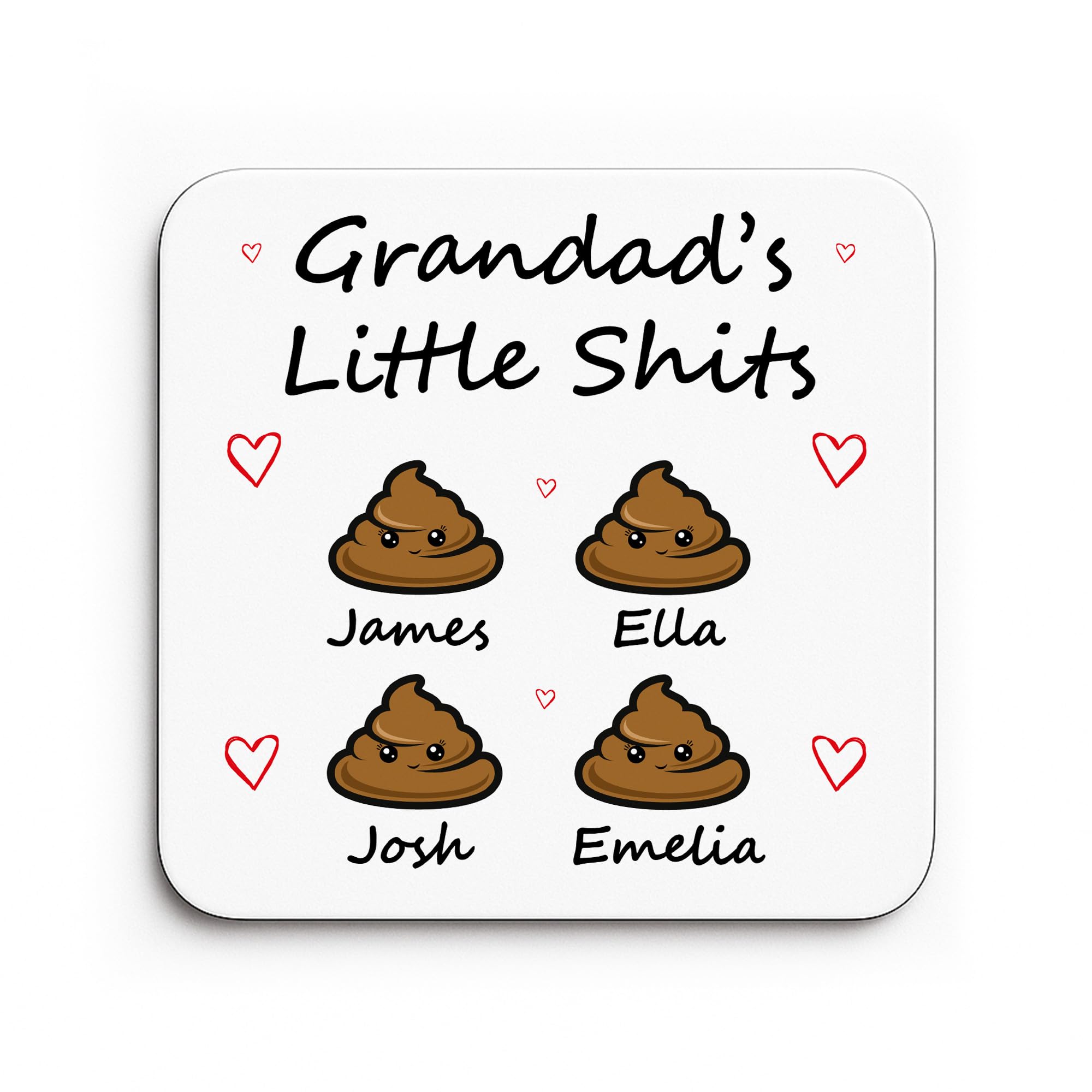 Red Ocean Personalised Gift For Grandad Funny Grandad Gift COASTER Birthday For Fathers Day From Grandchildren Idea Joke Present
