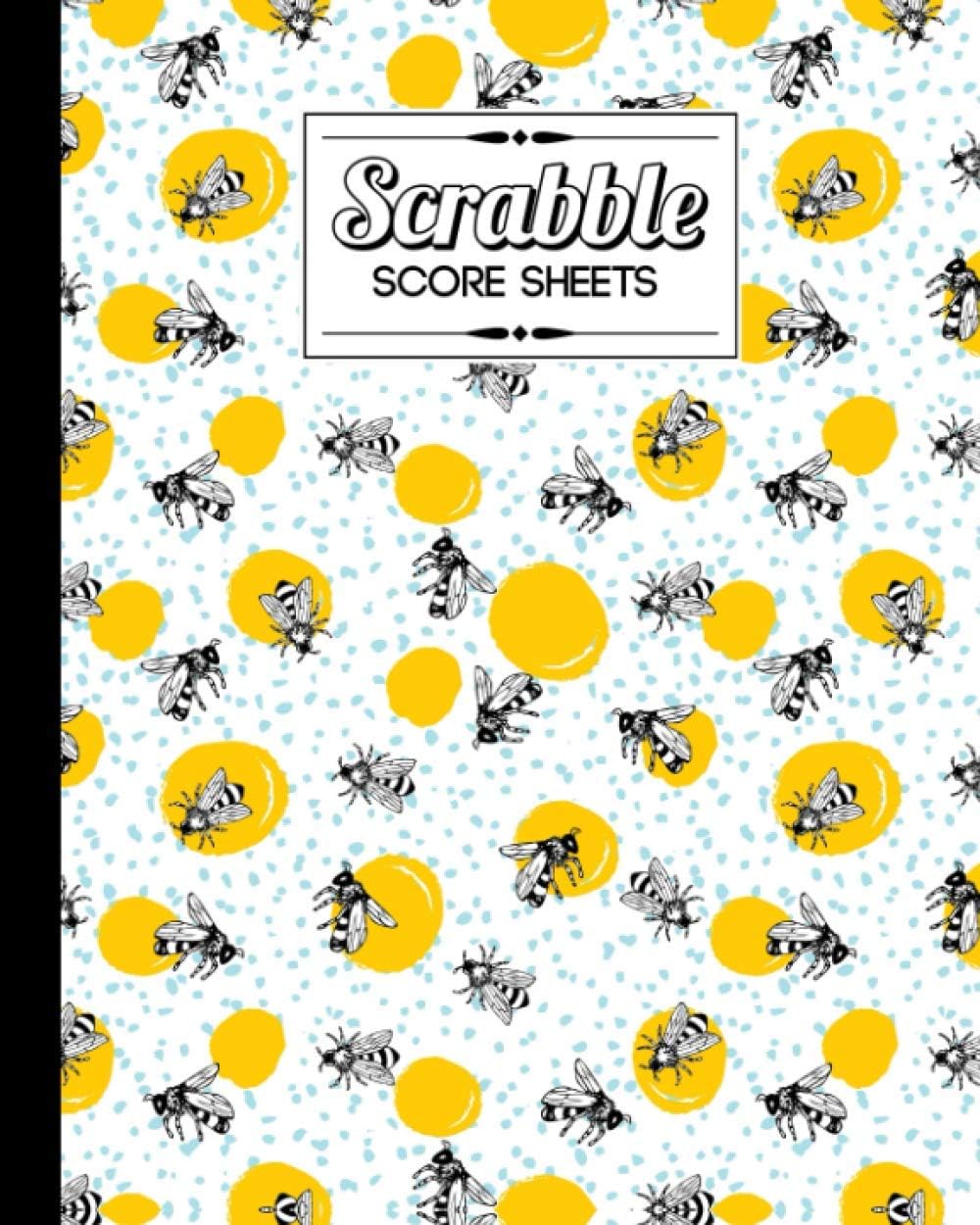 Scrabble Score Sheet: Scrabble Game Record book For up to 4 Players, Scrabble Game Sheets For Board Game Words Building, 121 Pages, Size 8" x 10" | Bee Cover