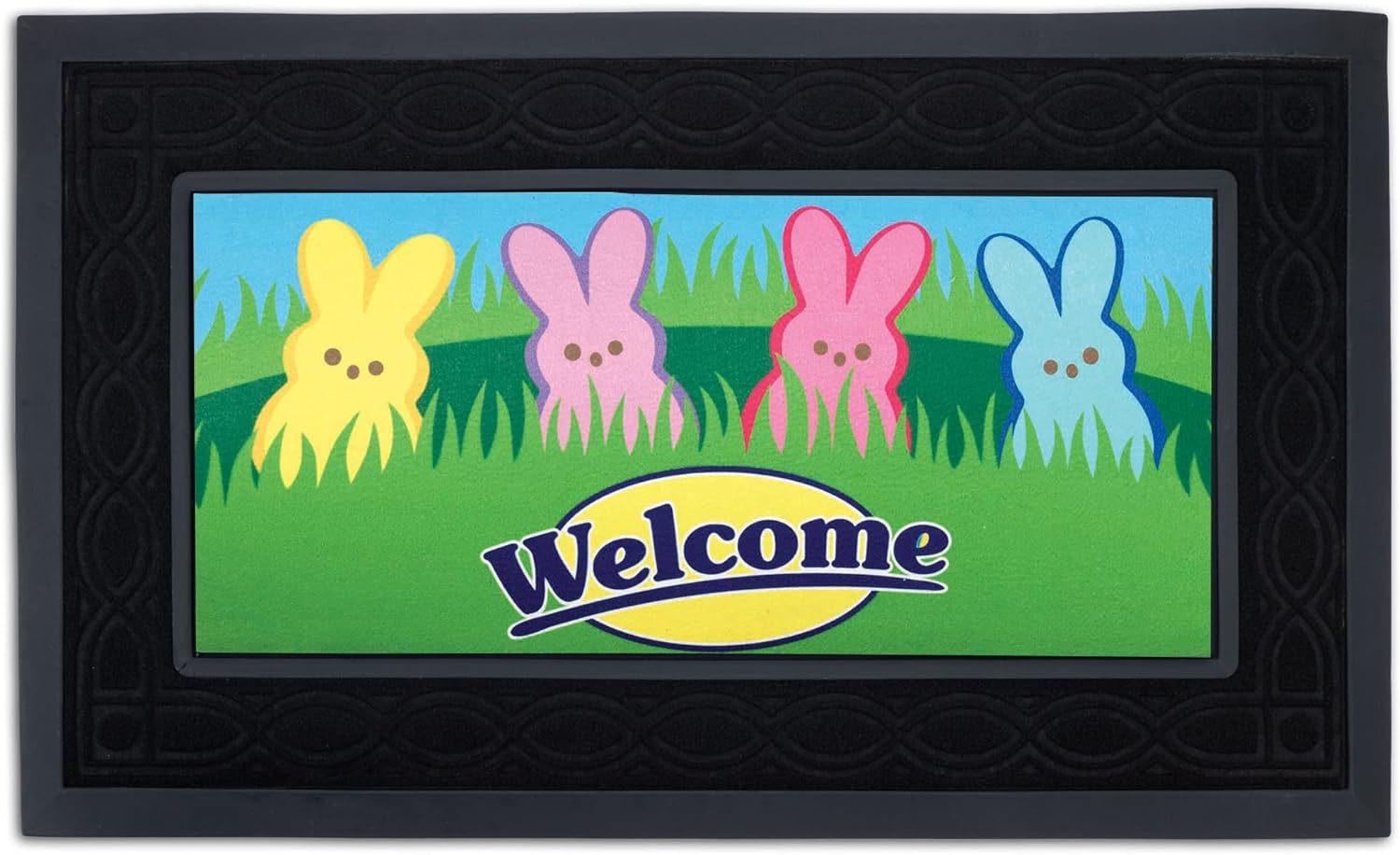Dicksons Magnolia Garden Welcome Easter Bunny Peeps 22 x 10 Inch Poly Rubber Doormat Insert