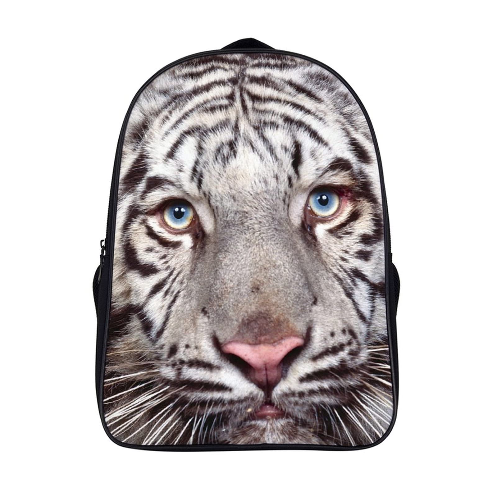 Sac à dos mode 3D tigre blanc confortable pour ordinateur