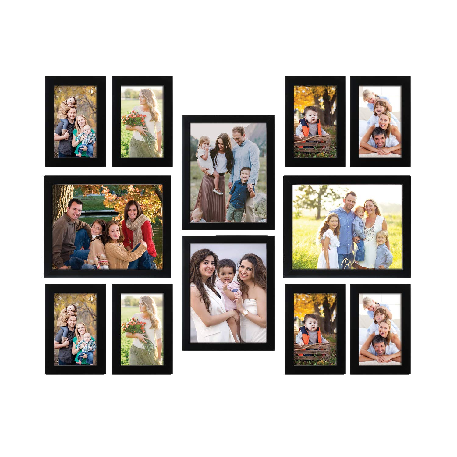Amazon Brand – Solimo Synthetic Set Of 12 Collage Photo Frames (4 Pcs-8X10 Inch & 8 Pcs-5X7 Inch), Black, Rectangular, tabletop Amazon Brand – Solimo Synthetic Set Of 12 Collage Photo Frames (4 Pcs-8X10 Inch & 8 Pcs-5X7 Inch), Black, Rectangular, tabletop