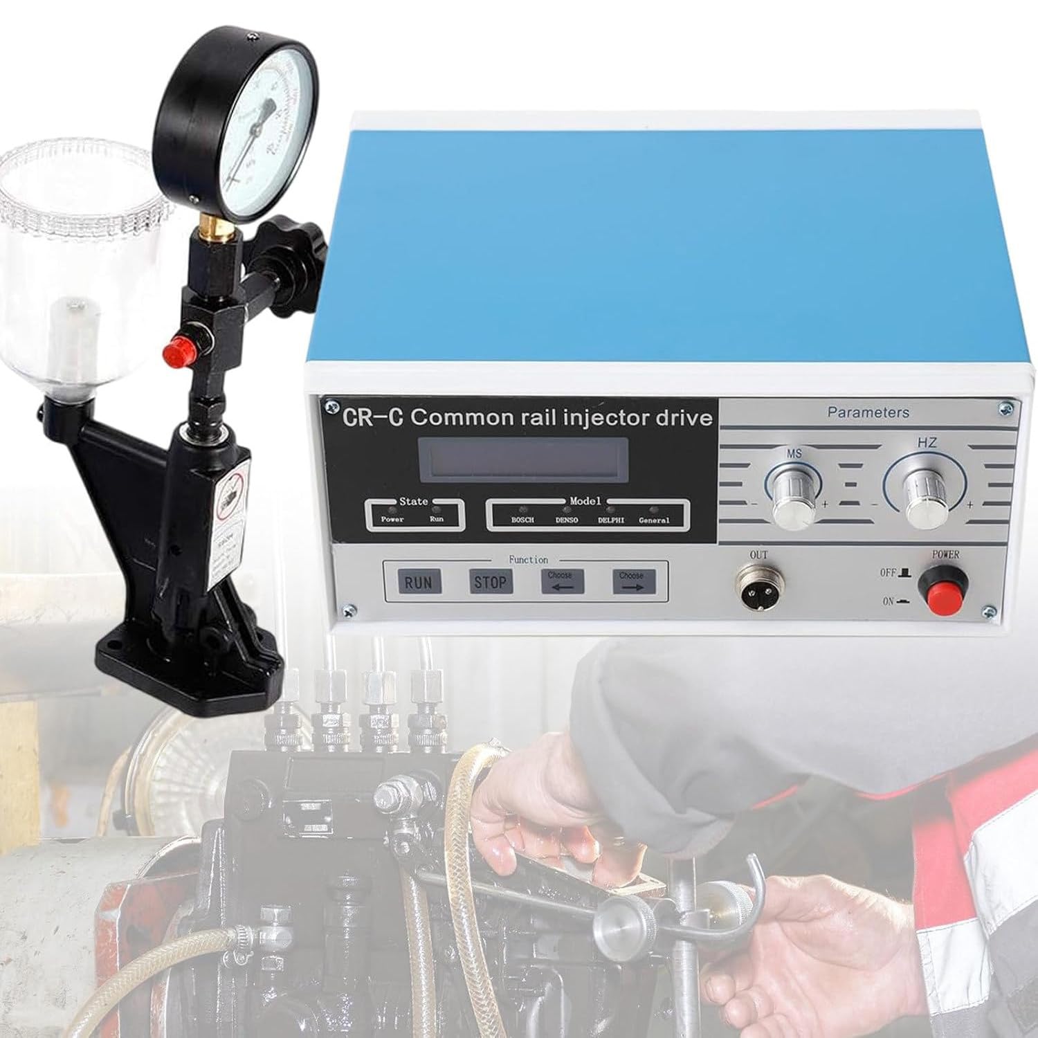 HTTGDGDH Common Rail Injector Testing Machine,Multifunctional Fuel Tester For Electromagnetic Injectors, 600 Bar Diesel Drive Repair Tool,
