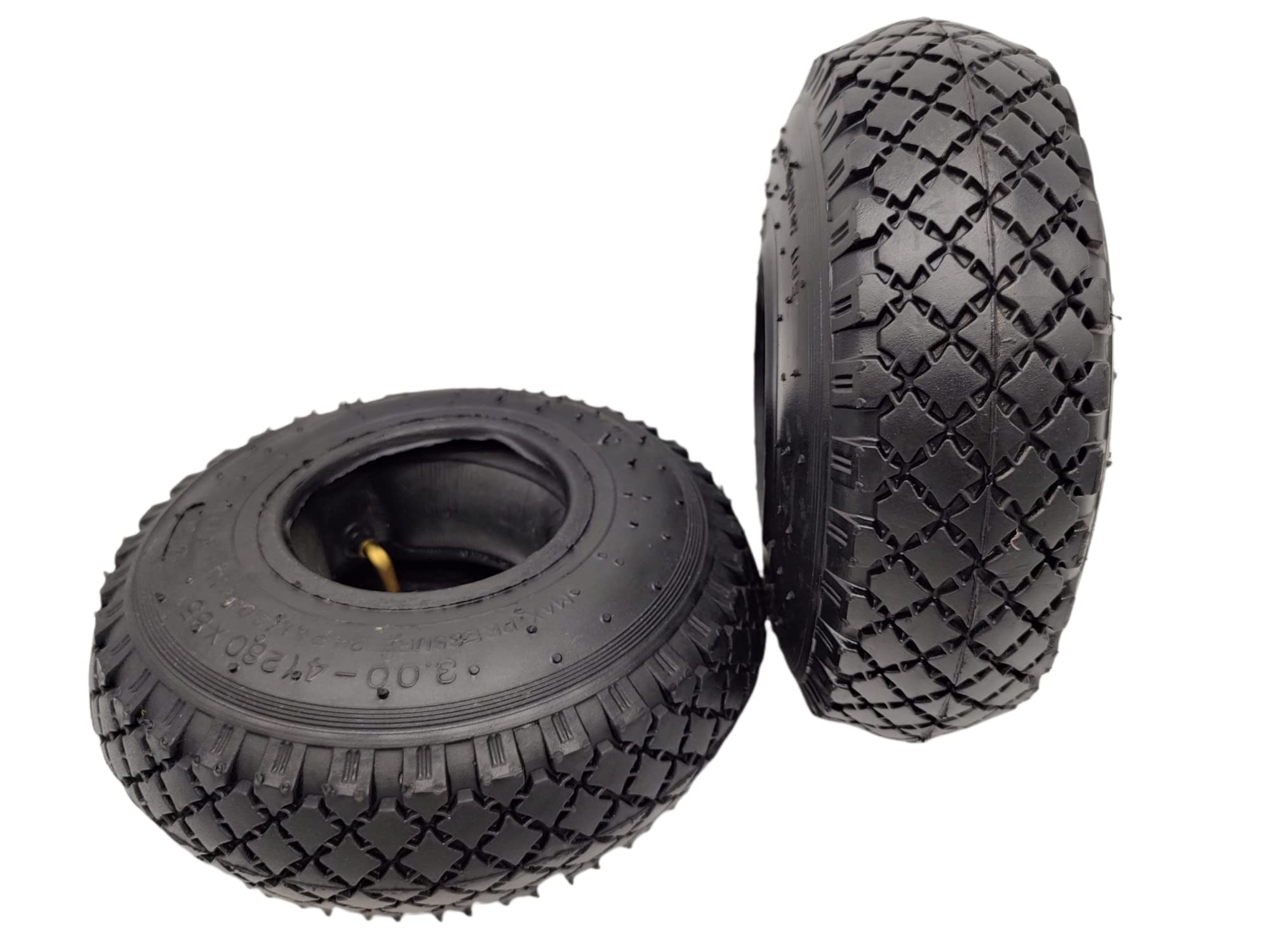 2X HMH-Shop Mantel 4.80/4.00-8 2er Set Schubkarrenmantel Decke Ersatzreifen für Schubkarre Handkarre Luftreifen Luftrad Tire Reifendecke 400x100mm max. 136Kg bei 2.0 Bar Sackkarre Bollerwagen