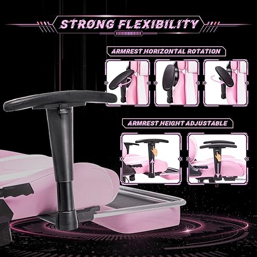 Miniatura 5 de AA Products - Silla ergonómica para videojuegos, silla ergonómica de carreras de computadora con respaldo alto, silla de oficina ajustable con