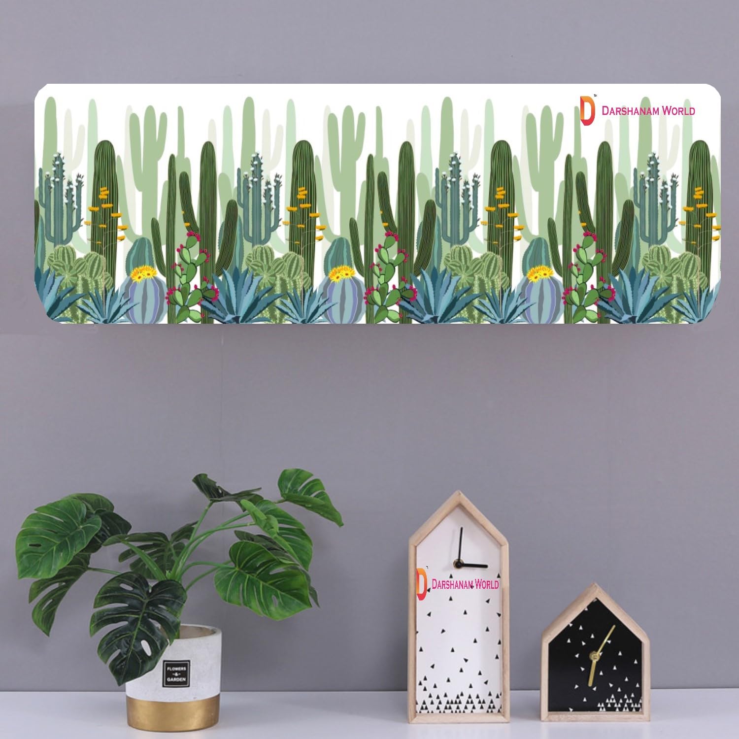 DARSHANAM WORLD 3D Printed Beautiful Ac Cover// Folding Designer Air Conditioning Dust Cover For Indoor & All Type AC Split Covers For Bedrooms & Hall (Green Cactus Printed 1.5 Ton) (B0CBVL9B8N) Amazon Price History, Amazon Price Tracker