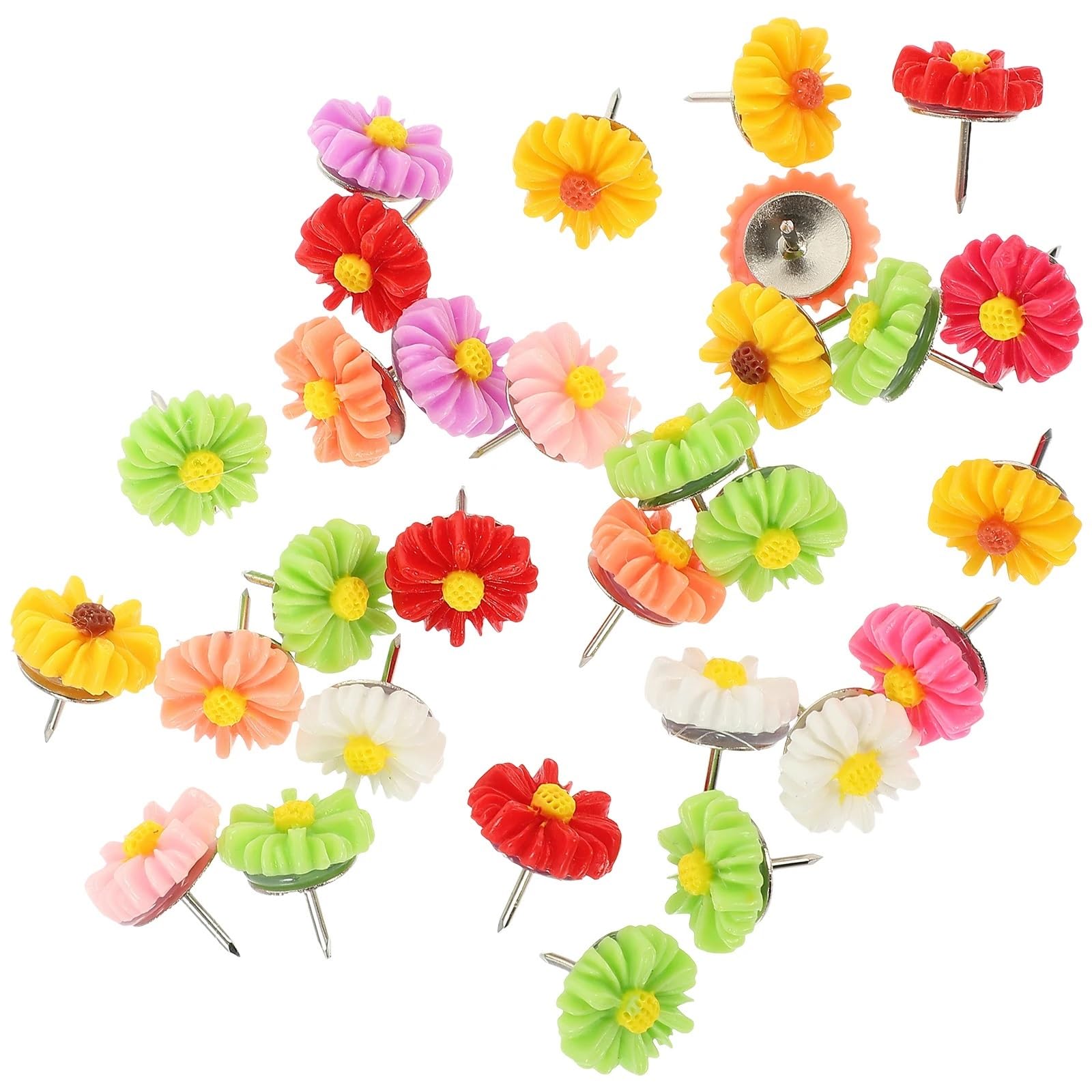 60 chinchetas de margaritas para pared y escritorio, decoración de oficina, delicados, suministros de mapas, uso diario, pizarra blanca para tablón de anuncios, tablero de corcho y mapa