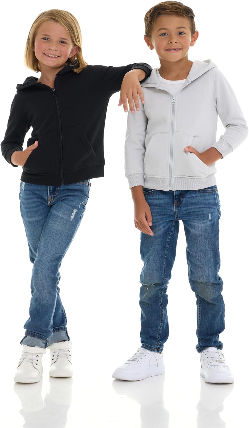 Cudlie 2-Pack Toddler Zip-Up Hoodies for Boys and Girls – Colorful Cotton Blend Sweatshirts with Pockets – Sizes 12M to 4T