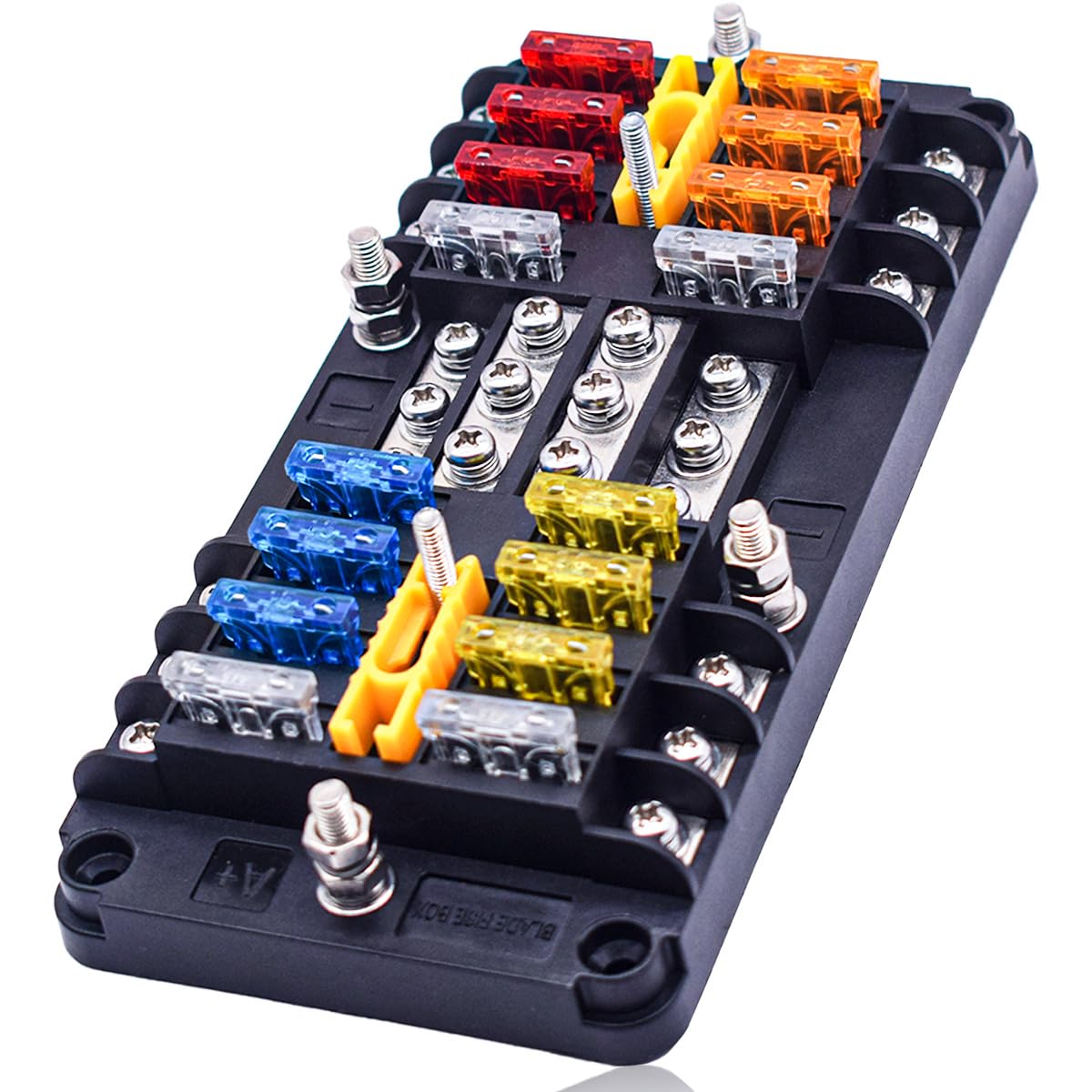 Sub Fuse Boat Fuse Panel 6 Way Blade Fuse Box & Bus Bar Car Kit With Cover ...