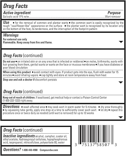 Miniatura 8 de Compound W Gel removedor de verrugas de acción rápida ácido salicílico de máxima resistencia 025 onzas paquete de 2