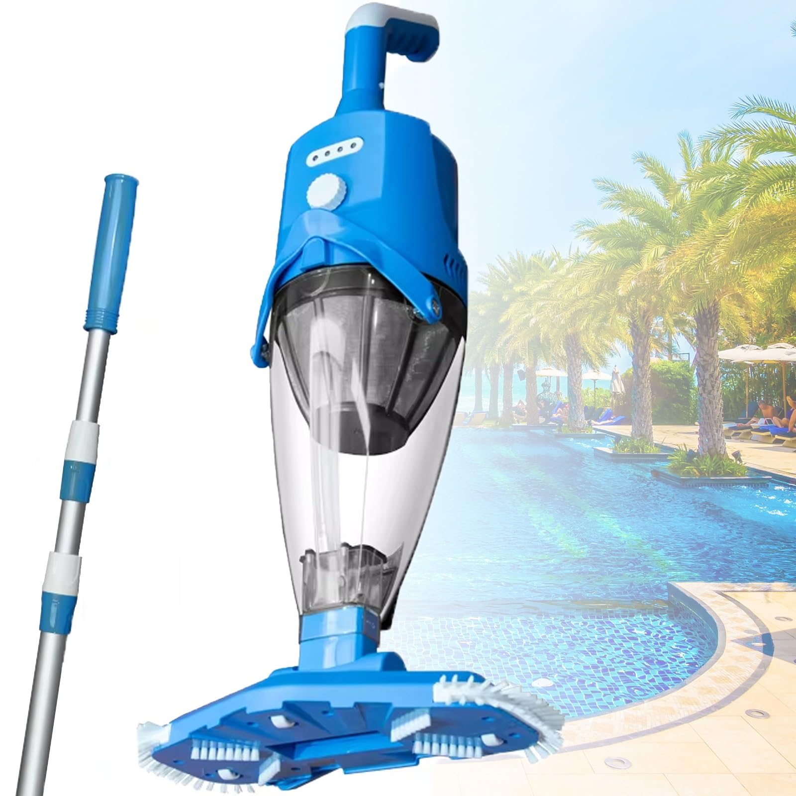 Aspirateur de piscine rechargeable sans fil avec manche pour spa