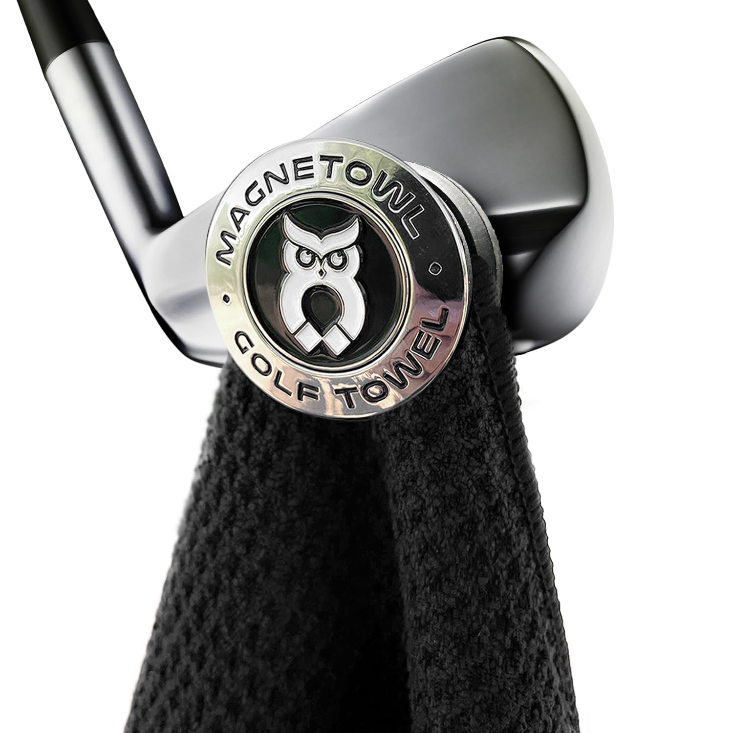 Magnetischer Golf-Handtuchclip mit abnehmbaren Ballmarkern – industrieller Stärke Magnet – verwenden Sie jedes Handtuch – leicht zugänglich – abnehmbar (schwarz)