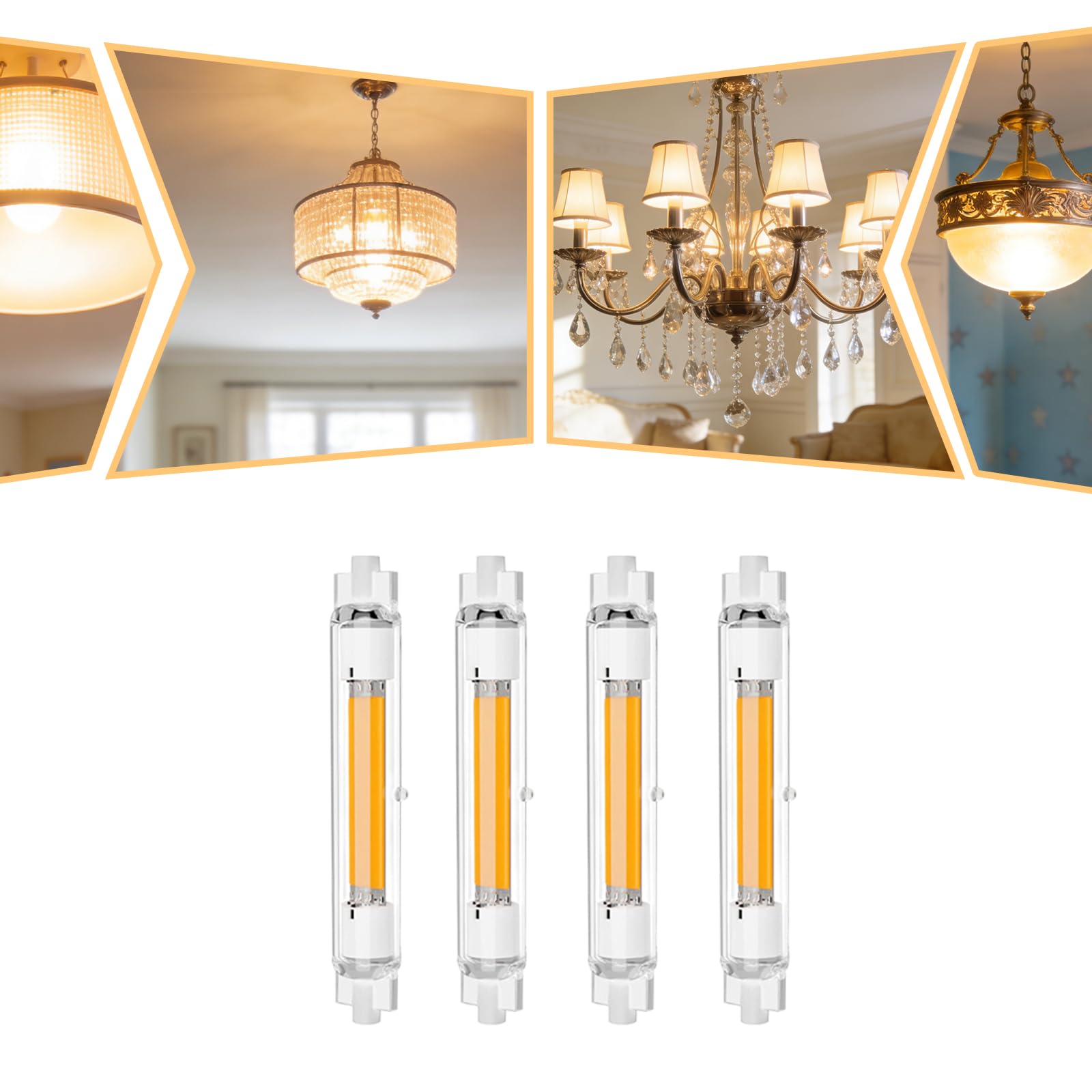 Lampadine LED R7S 118 mm, dimmerabili, senza sfarfallio, 20 W, confezione da 4