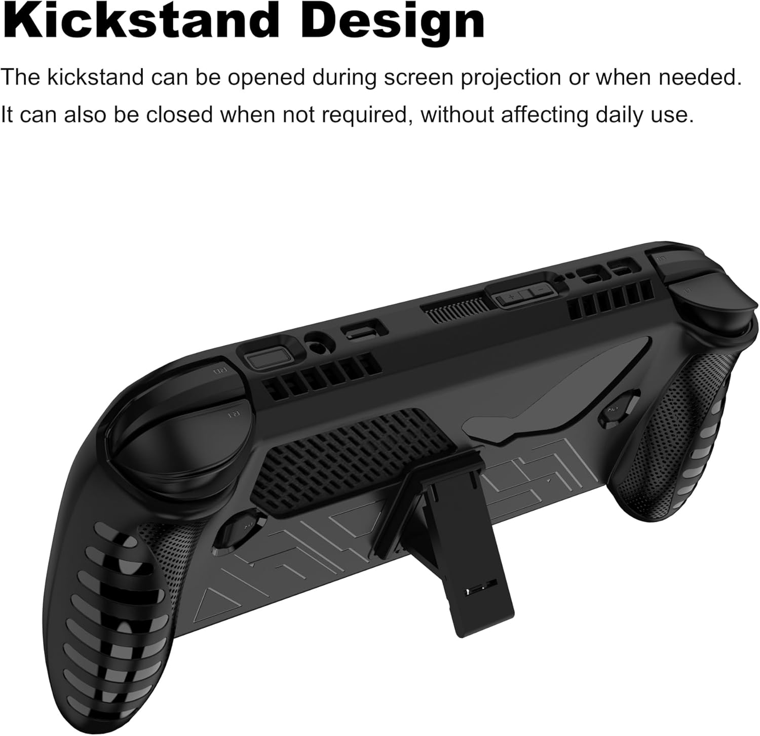 Protective Case for Rog Xbox Ally X/Rog Xbox Ally with Kickstand TPU Protector Case Cover with Stand for Rog Xbox Ally Game Handheld 2025 Accessories Shockproof Non-Slip Anti-Collision Black - Image 2