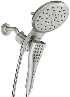 Moen Verso Spot Resist Nickel Round Rain Shower Head and Detachable Handshower Combination with Magnetix Docking System and 60-inch Metal Hose, 220C2SRN
