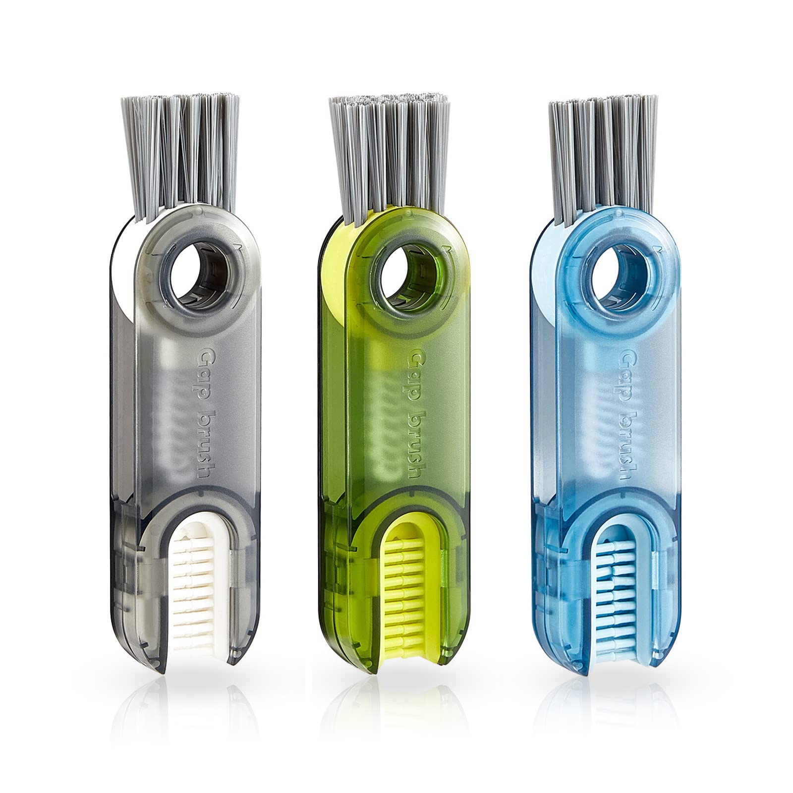 3'ü 1 arada Bardak Kapağı Temizleme Fırçası, Çok Fonksiyonlu Temizleme Fırçası Şişe Kapağı Detay Fırçası Şişe Çatlak Fırçası Emzirme Şişesi Bardak Kapağı Kapak Oluğu (3 Adet)