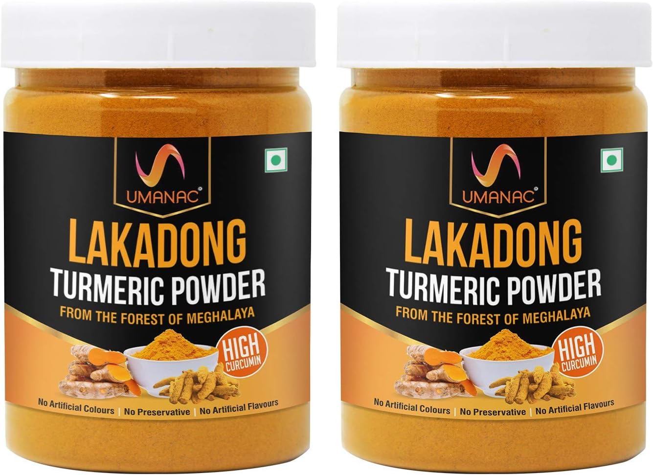 - Umanac Lakadong Turmeric Powder 500g (Pack of 2 x 250g) | High Curcumin Haldi from Meghalaya | Pure & Unprocessed Turmeric | Natural Immunity Support | Rich Aroma & Vibrant Color
