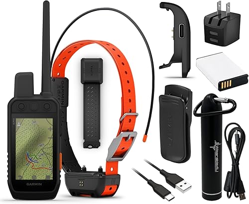 Miniatura 19 de Wearable4U Garmin Alpha T 20 Collar de seguimiento de perros con GPS con paquete de banco electrónico +E-banco,+TT25+E-banco,+Silbato y correa