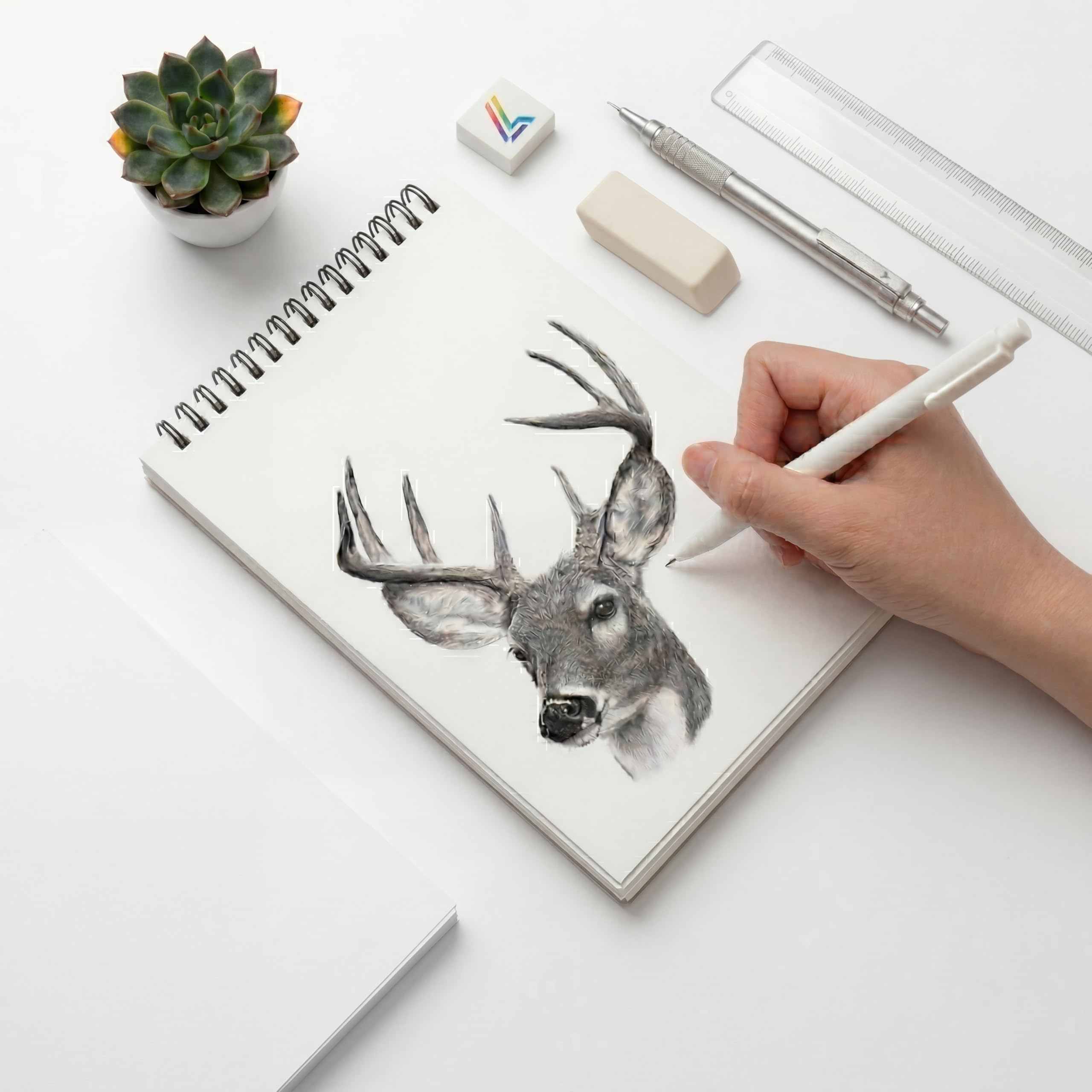 Turron A5 Sketchbook for Artists - 140 GSM Natural Shade Paper | 120 Pages (60 Sheets) Wiro-Bound Spiral Sketch Pad for Drawing, Shading & Doodling | Acid-Free (Vintage Botanical, A5, Top Wiro Binding) 2