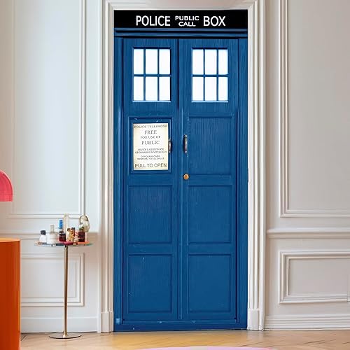 Telephone Booth Door Wallpaper – Door Sticker 78.74″ × 35.4″