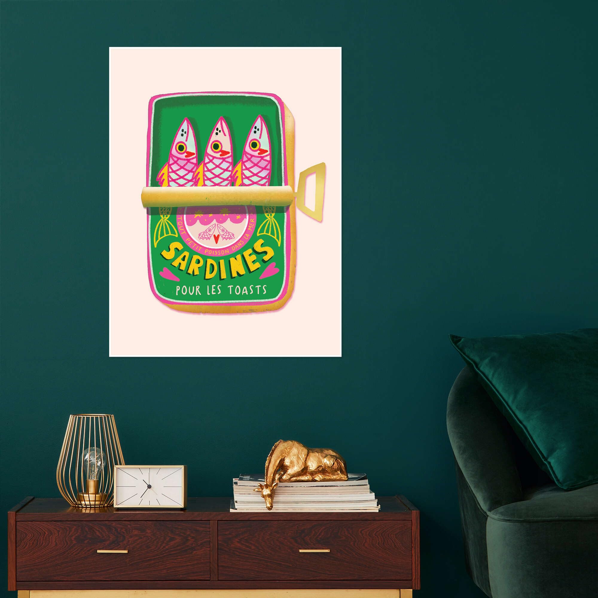 Sardines pour les toasts Plakat